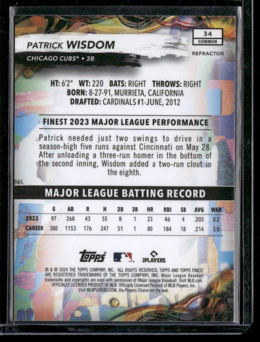 2024 Finest #34 Patrick Wisdom Refractor