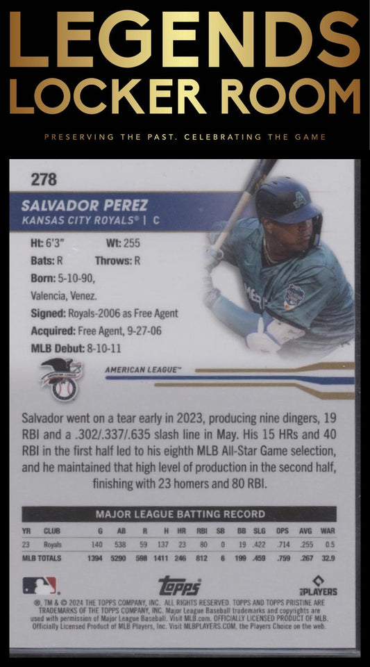 2024 Topps Pristine #278 Salvador Perez Green Refractors #/150