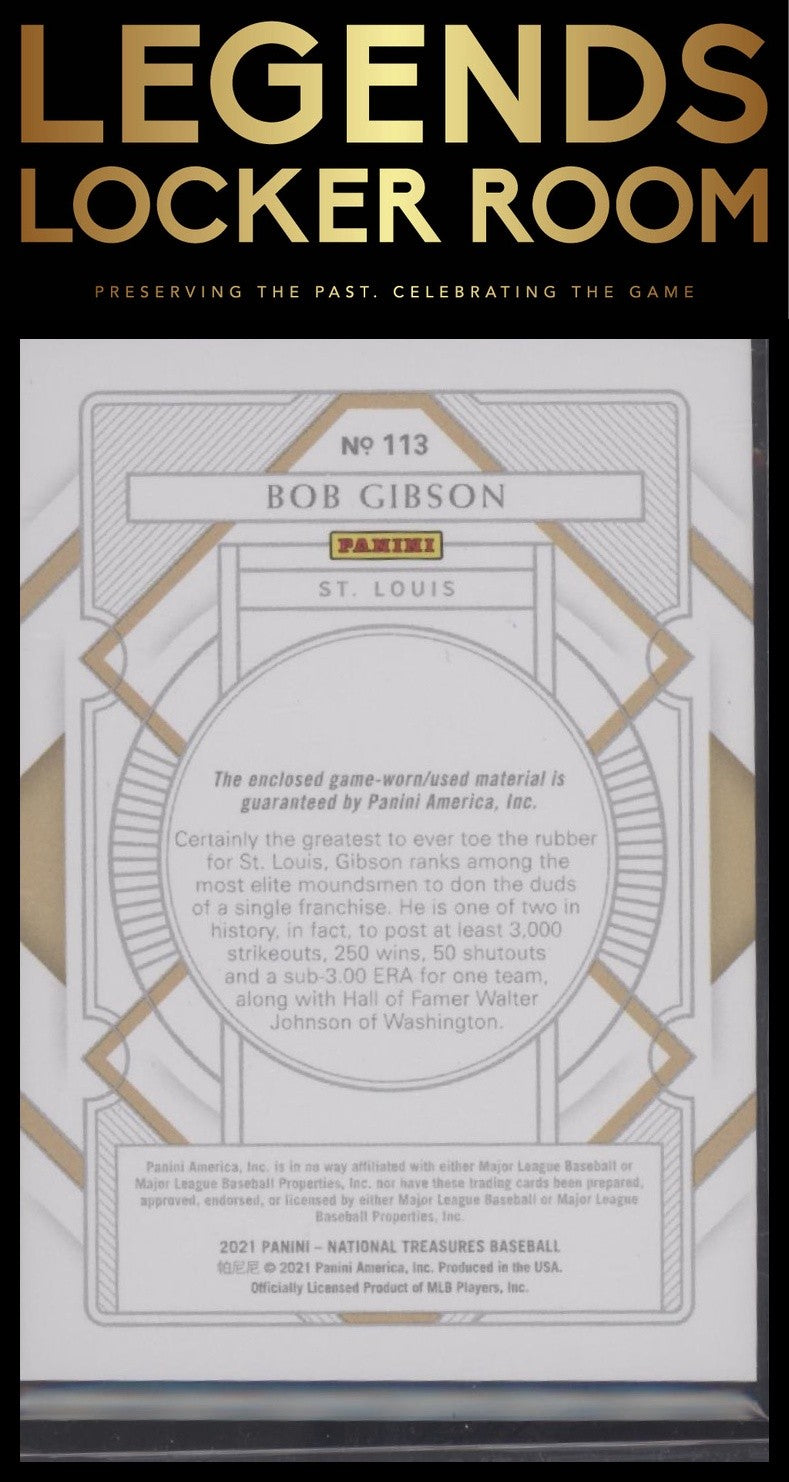 2021 Panini National Treasures #113 Bob Gibson #/99