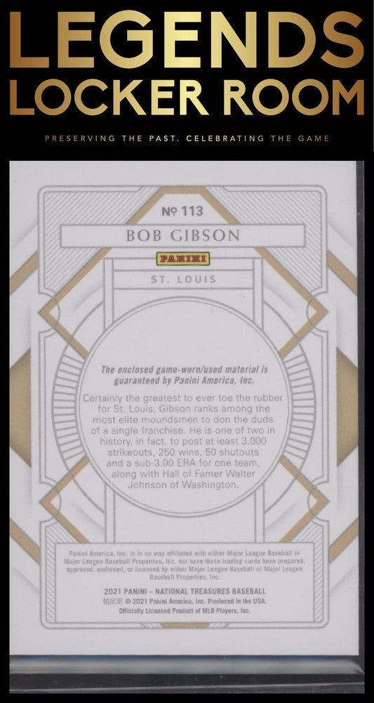 2021 Panini National Treasures #113 Bob Gibson #/99