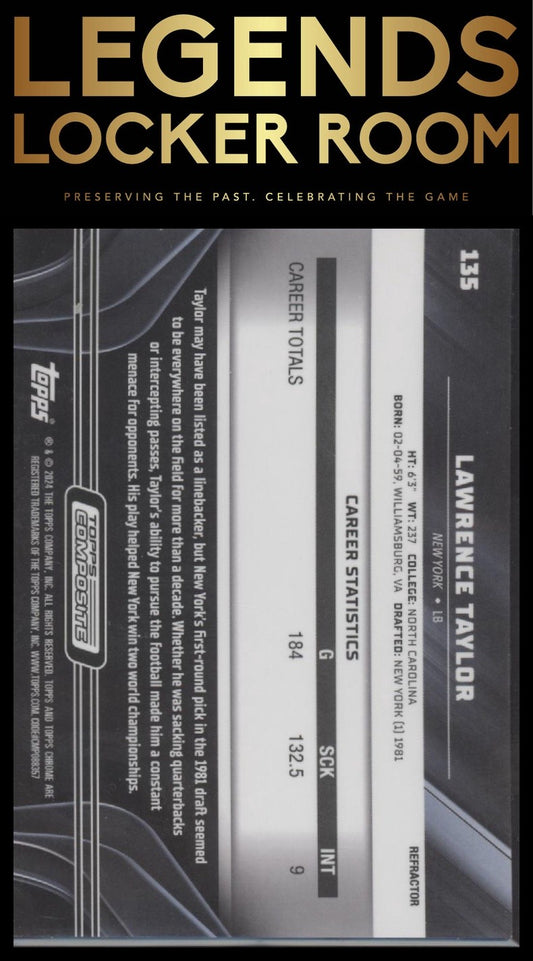 2023 Topps Composite Lawrence Taylor Chrome Black Black Refractor #/199