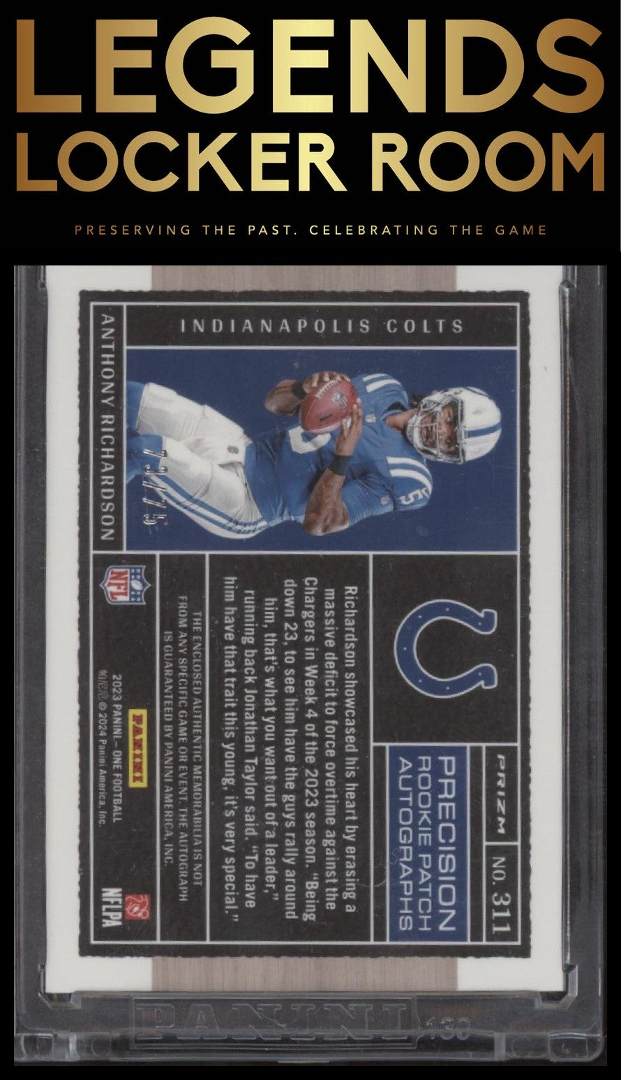2023 Panini One #311 Anthony Richardson Blue #/75