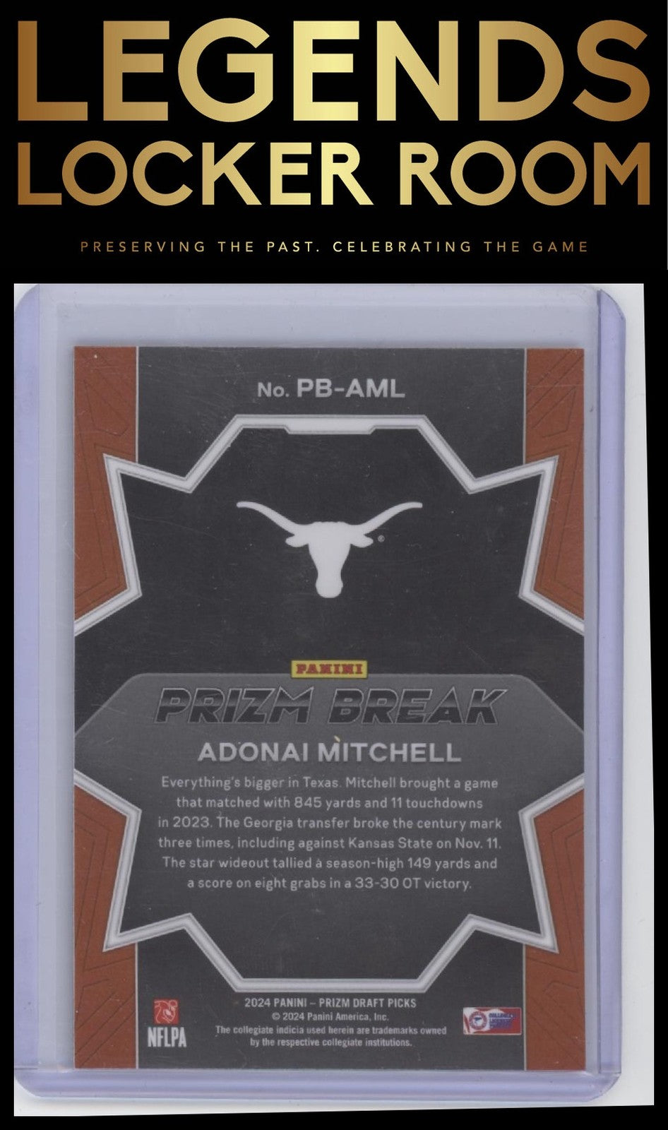 2024 Panini Prizm Draft Picks #PB-AML Adonai Mitchell Prizm Break