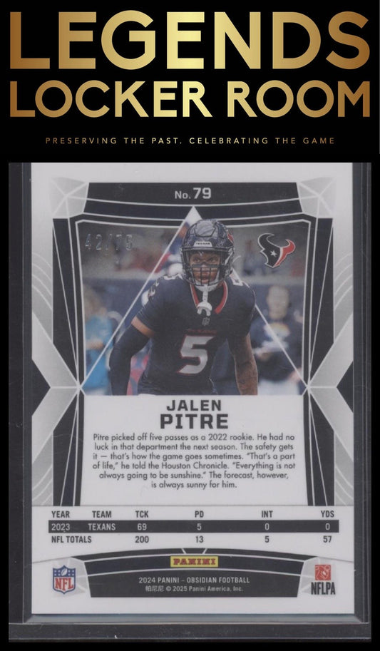 2024 Panini Obsidian Jalen Pitre Base Silver /75
