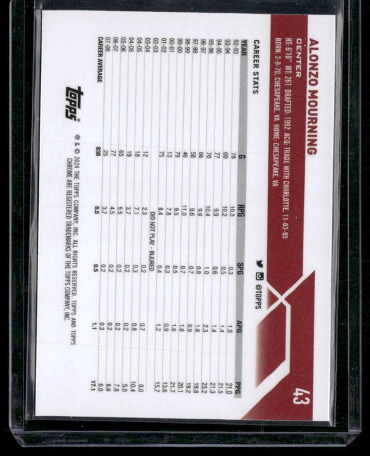 2023-24 Topps Chrome #43 Alonzo Mourning Prism Refractors