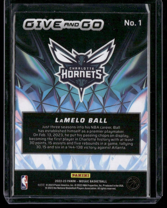 2022-23 Panini Mosaic #1 LaMelo Ball Give and Go