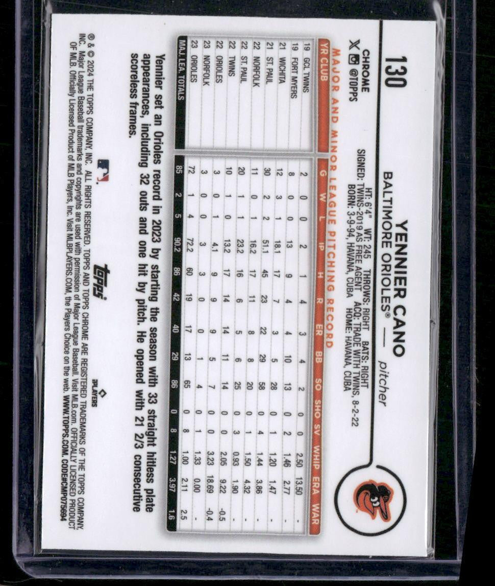 2024 Topps Chrome #130 Yennier Cano