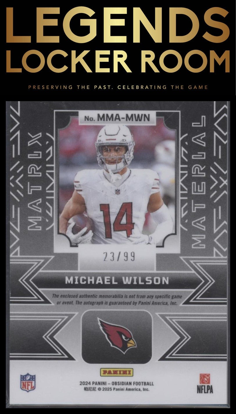 2024 Panini Obsidian - Matrix Material Autographs Silver #14 Michael Wilson #/99