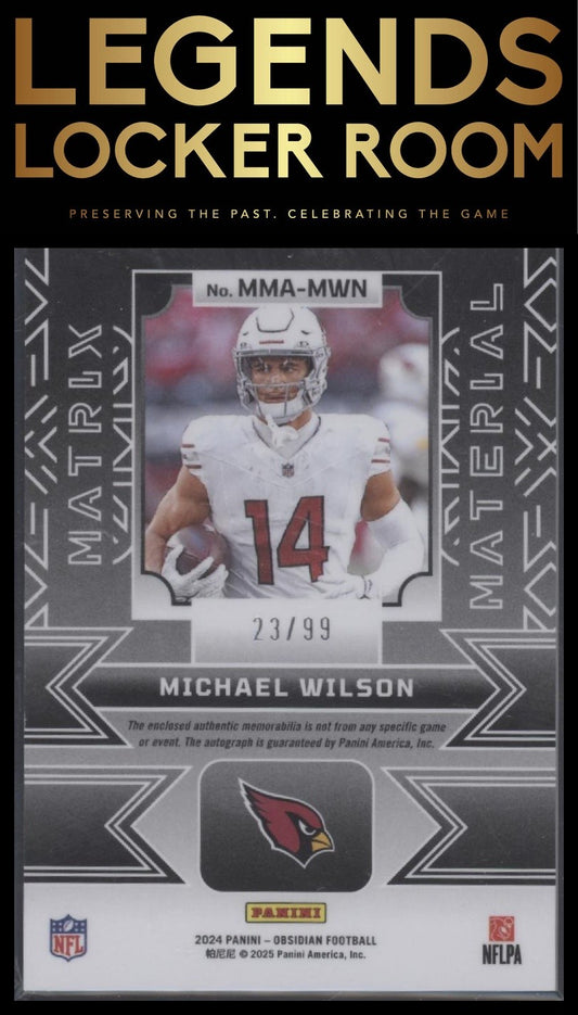 2024 Panini Obsidian - Matrix Material Autographs Silver #14 Michael Wilson #/99