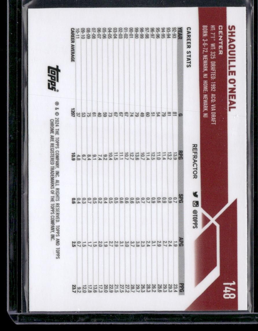 2023-24 Topps Chrome #148 Shaquille O'Neal Refractors