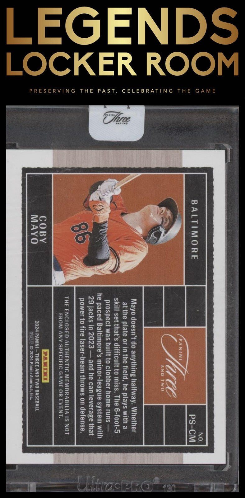 2024 Panini Three and Two Coby Mayo Prospect Jersey Auto Green /5