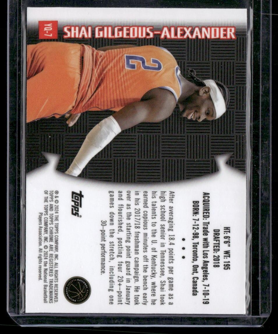 2023-24 Topps Chrome #YQ-7 Shai Gilgeous-Alexander Youthquake
