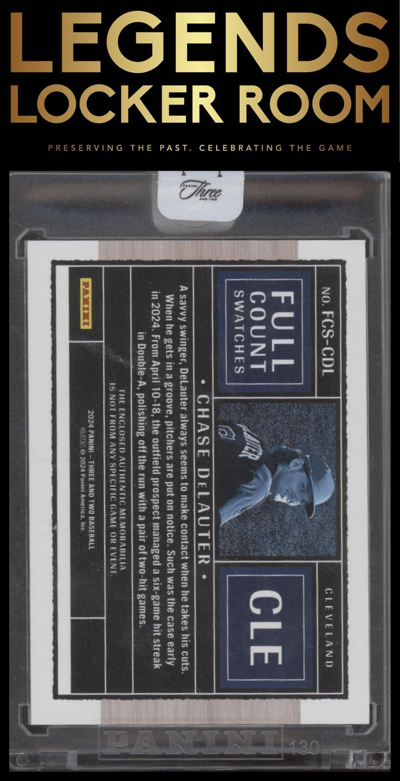 2024 Panini Three and Two full count swatches fcs-cdl chase delauter 5/5