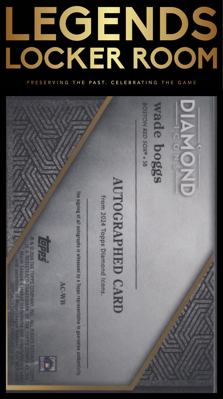2024 Topps Diamond Icons #AC-WB Wade Boggs Autographs Black #/10