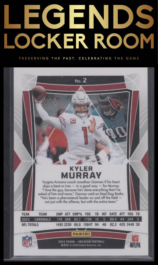 Panini Obsidian Kyler Murray Base Silver /99