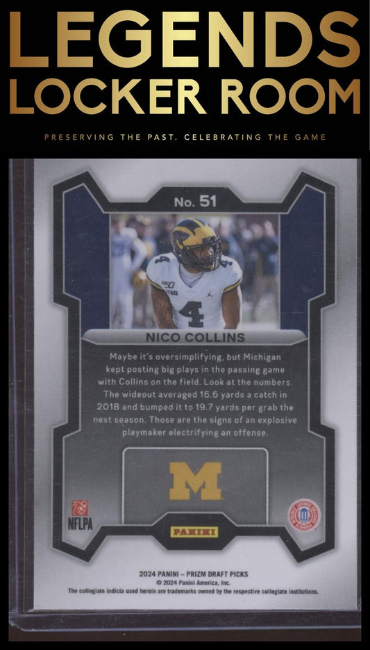 2024 Panini Prizm Draft Picks #51 Nico Collins