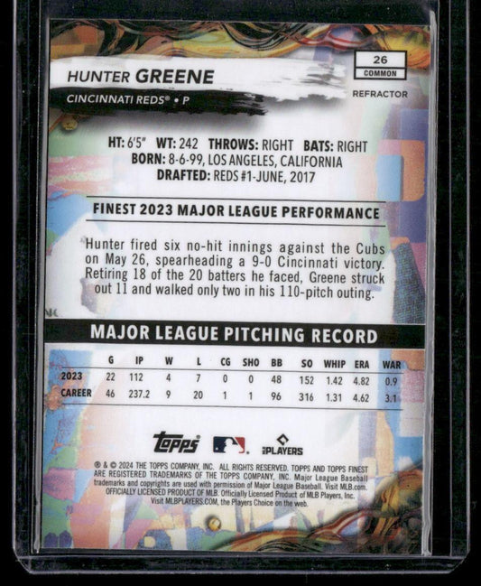 2024 Finest #26 Hunter Greene Refractors