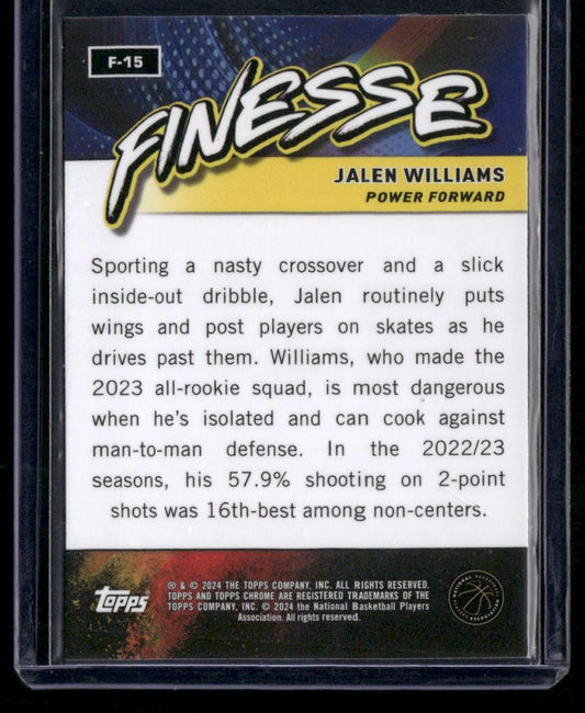 2023-24 Topps Chrome #F-15 Jalen Williams Finesse