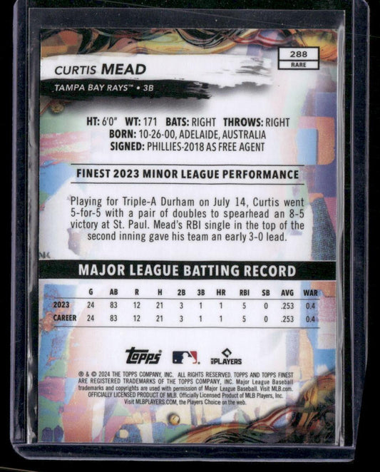 2024 Finest #288 Curtis Mead Checkerboard Refractors