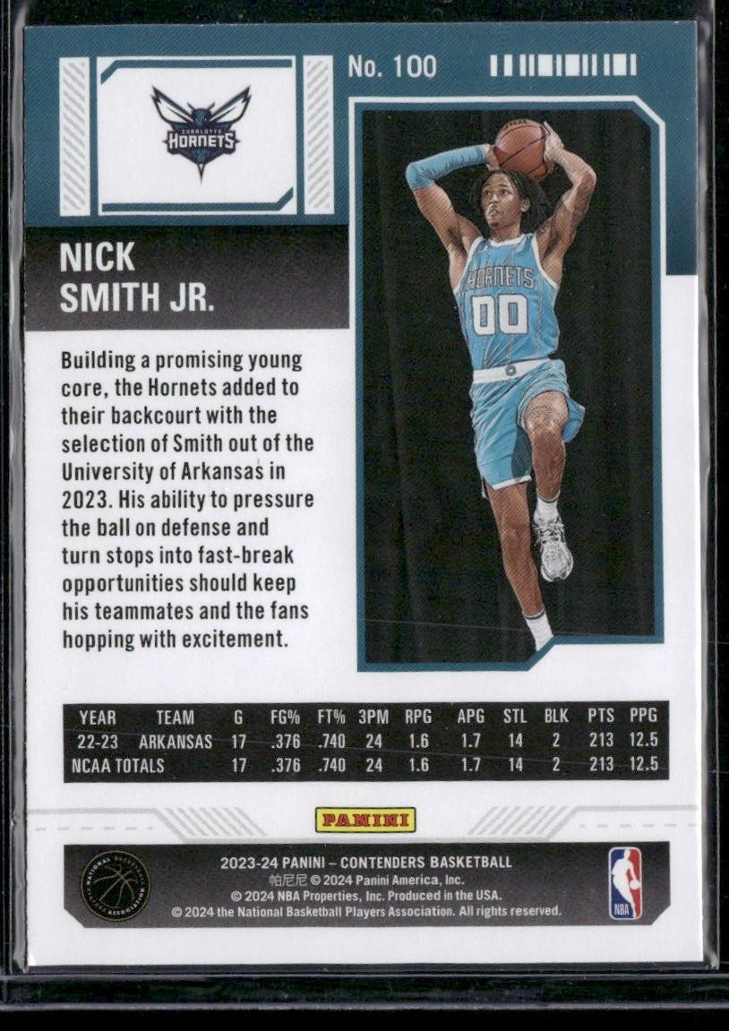 2023-24 Panini Contenders #100 Nick Smith Jr.
