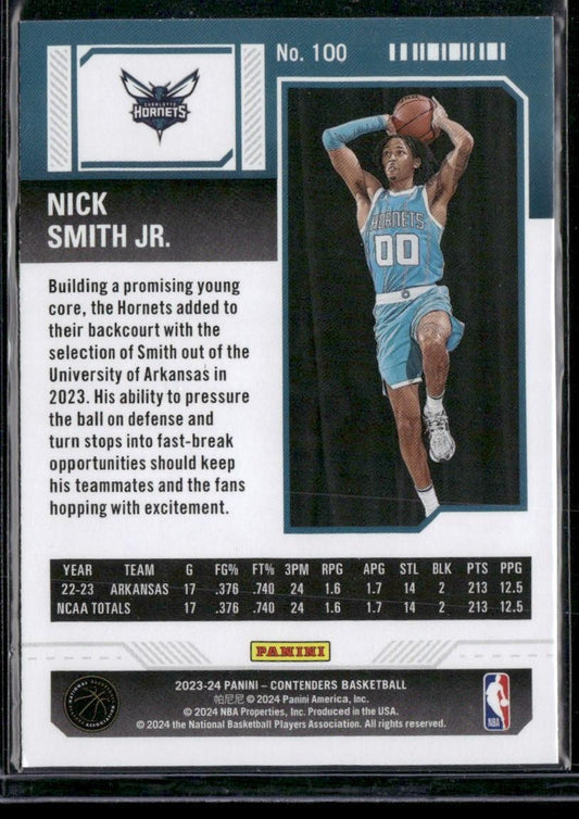 2023-24 Panini Contenders #100 Nick Smith Jr.