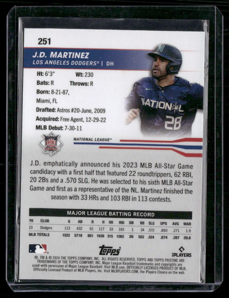 2024 Topps Pristine #251 J.D. Martinez