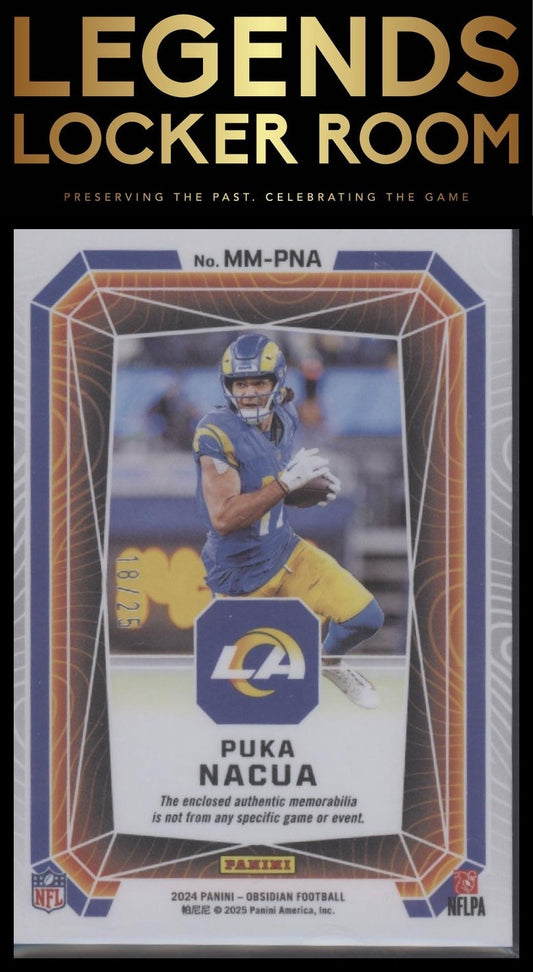 2024 Panini Obsidian - Magmatic Memorabilia Blue #3 Puka Nacua #/25