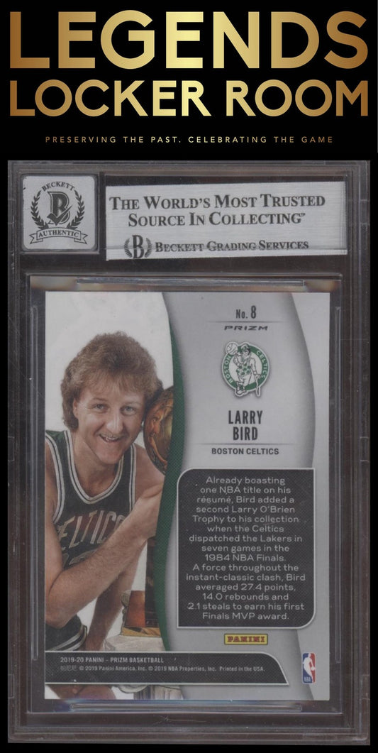 2019-20 Panini Prizm #8 Larry Bird NBA Finalists Silver Auto BGS 10