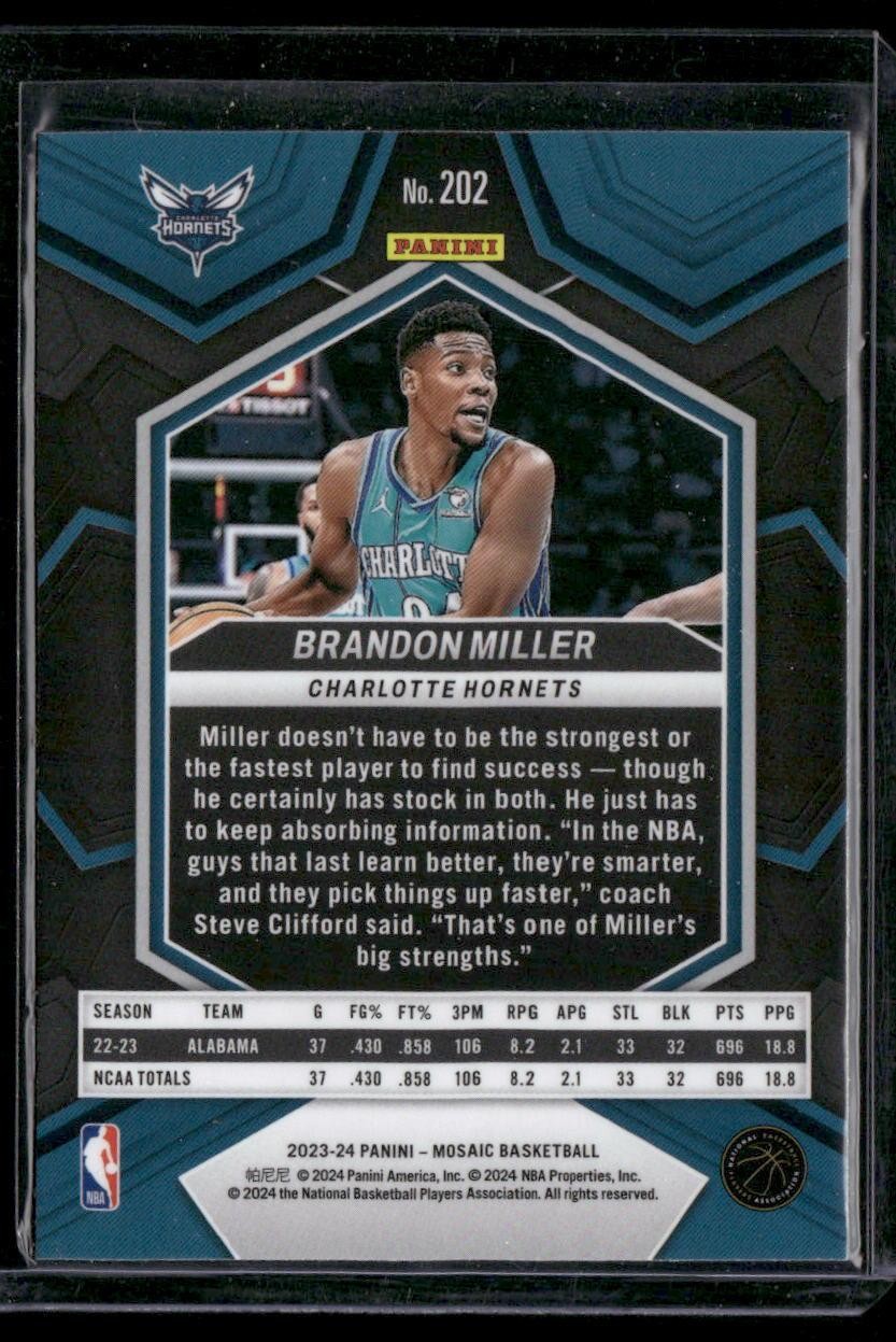 2023-24 Panini Mosaic #202 Brandon Miller