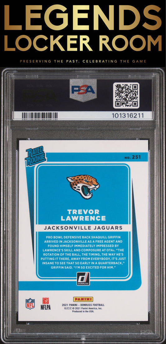 2021 Panini Donruss #251 Trevor Lawrence Press Proof Blue PSA 7