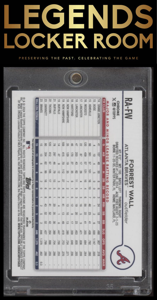 2024 Topps Chrome #RA-FW Forrest Wall Rookie Autographs