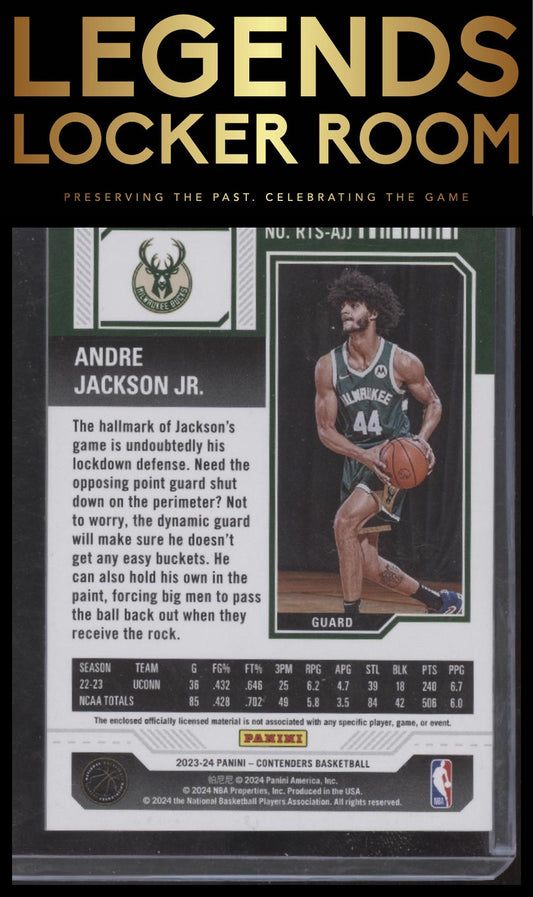 2023-24 Panini Contenders #RTS-AJJ Andre Jackson Jr. Rookie Ticket Swatches