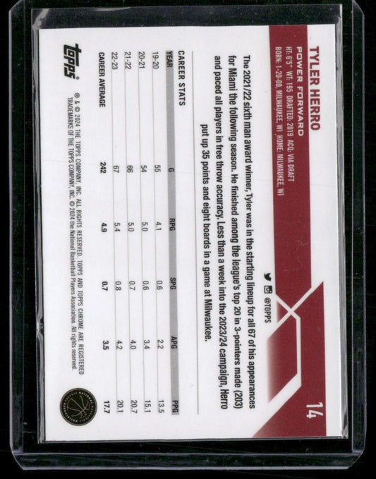 2023-24 Topps Chrome #14 Tyler Herro