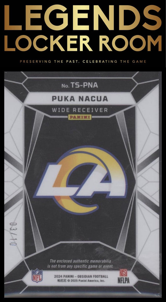 2024 Panini Obsidian - Trifecta Swatches Gold #34 Puka Nacua #/10