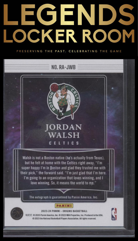 2023-24 Panini Origins #RA-JWB Jordan Walsh Rookie Autographs
