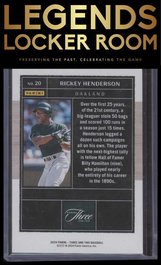 2024 Panini Three and Two #20 Rickey Henderson Holo Silver #/49