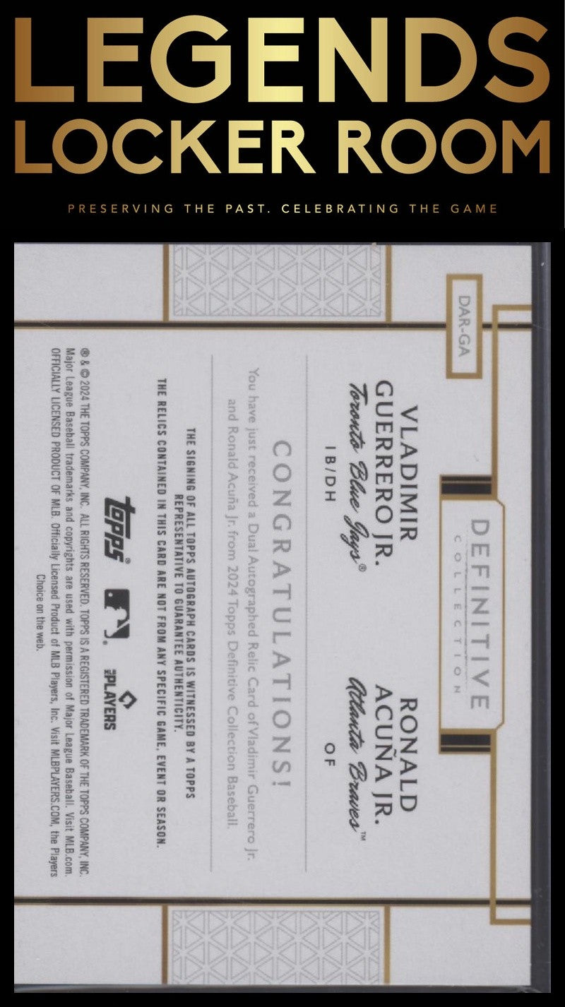 2024 Topps Definitive Vladimir Guerrero Jr. Ronald Acuna Jr. Jersey Auto /10