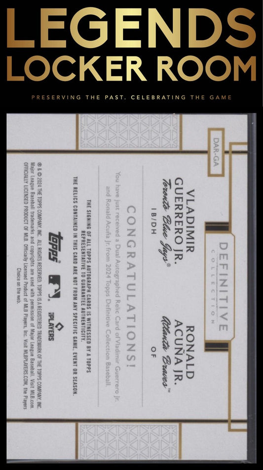 2024 Topps Definitive Vladimir Guerrero Jr. Ronald Acuna Jr. Jersey Auto /10