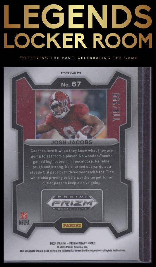 2024 Panini Prizm Draft Picks #67 Josh Jacobs Red #/299