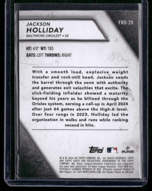 2024 Finest #FRD-20 Jackson Holliday Finest Rookies Design Variations