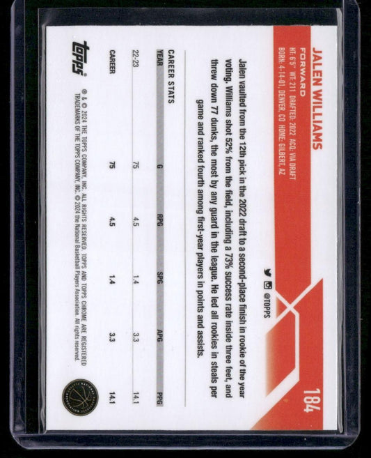 2023-24 Topps Chrome #184 Jalen Williams