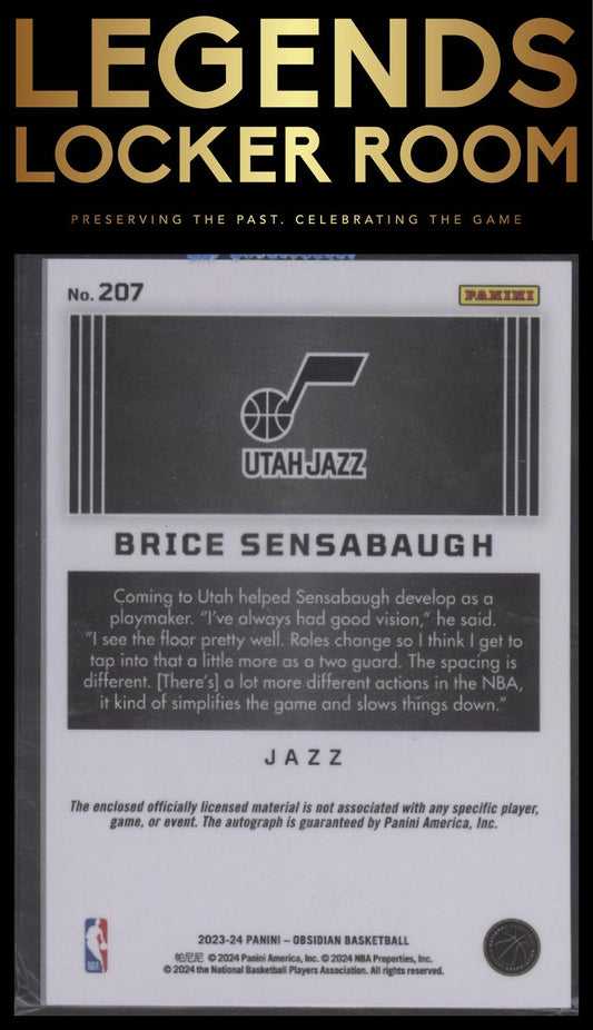 2023-24 Panini Obsidian Brice Sensabaugh Electric Etch Red Flood RPA