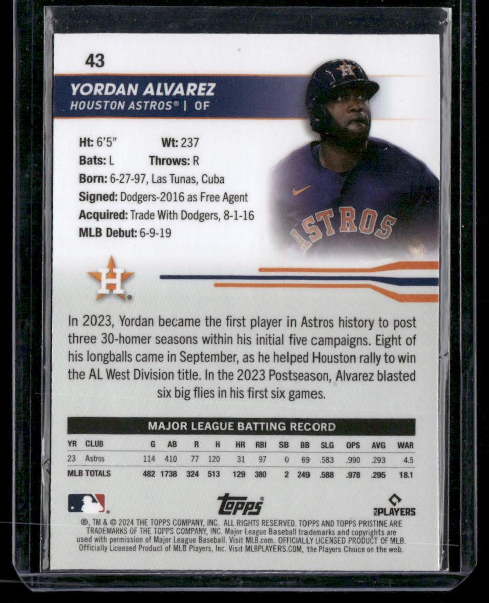 2024 Topps Pristine #43 Yordan Alvarez