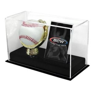 Acrylic Gold Glove Ball and Card Display