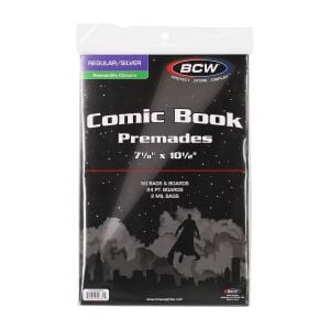 Premade Resealable Silver Comic Bag and Board