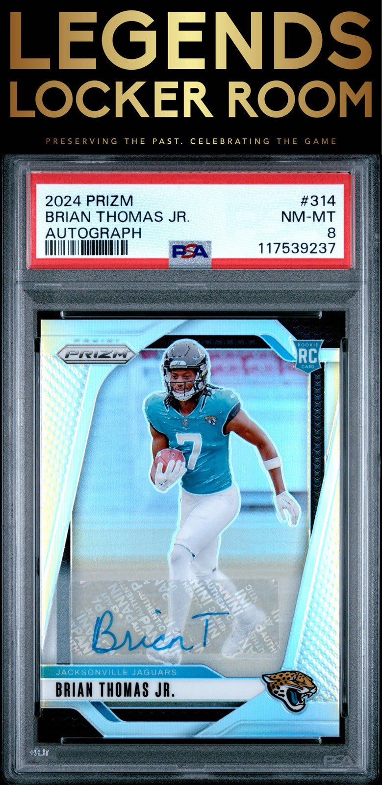 2024 Panini Prizm #314 Brian Thomas Jr. Autograph PSA 8