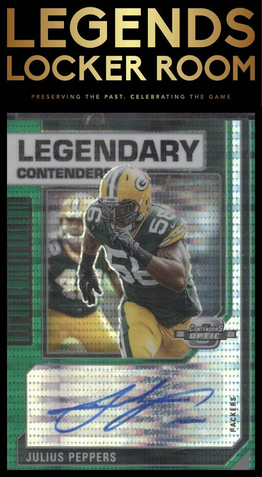 2023 Panini Contenders Optic Julius Peppers Legendary Auto Green Pulsar /30