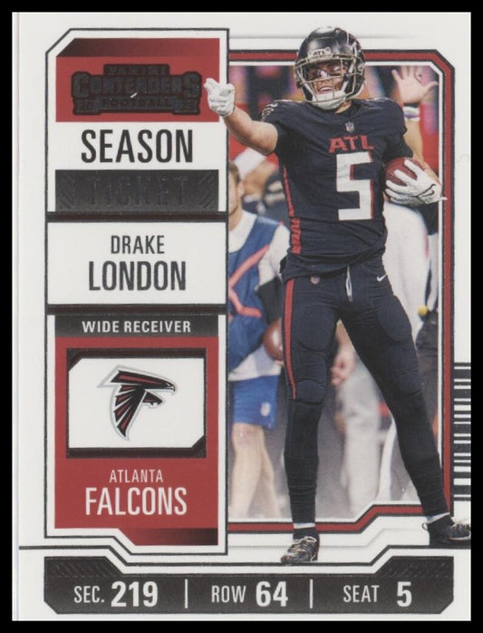 2023 Panini Contenders #5 Drake London Season Ticket Retail