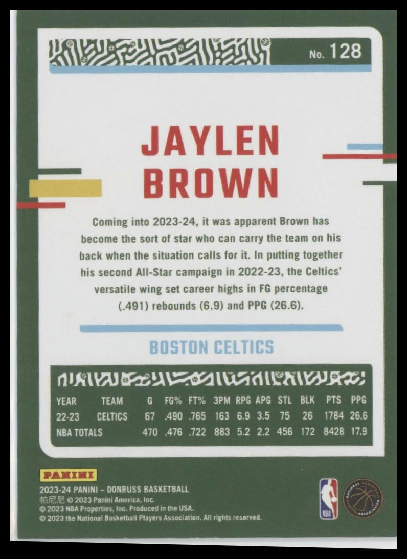 2023-24 Donruss #128 Jaylen Brown