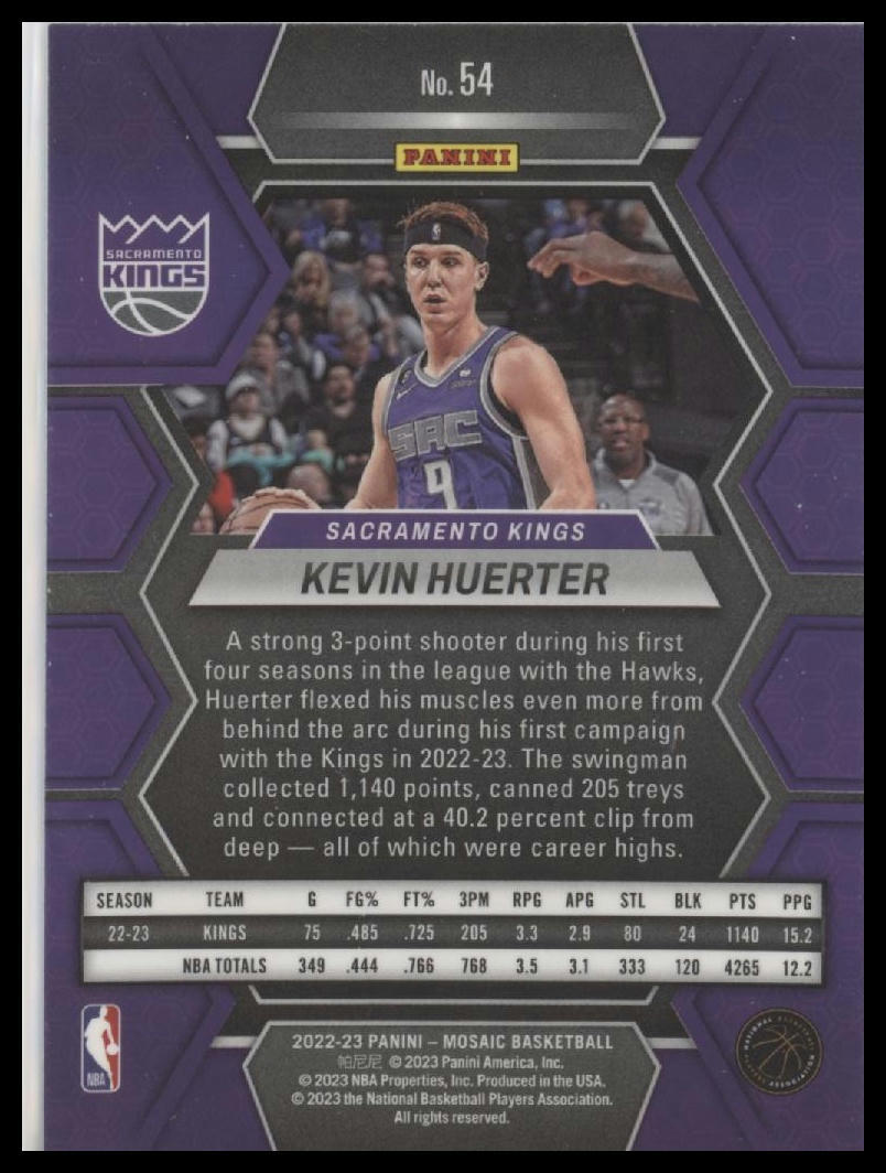 2022-23 Panini Mosaic #54 Kevin Huerter